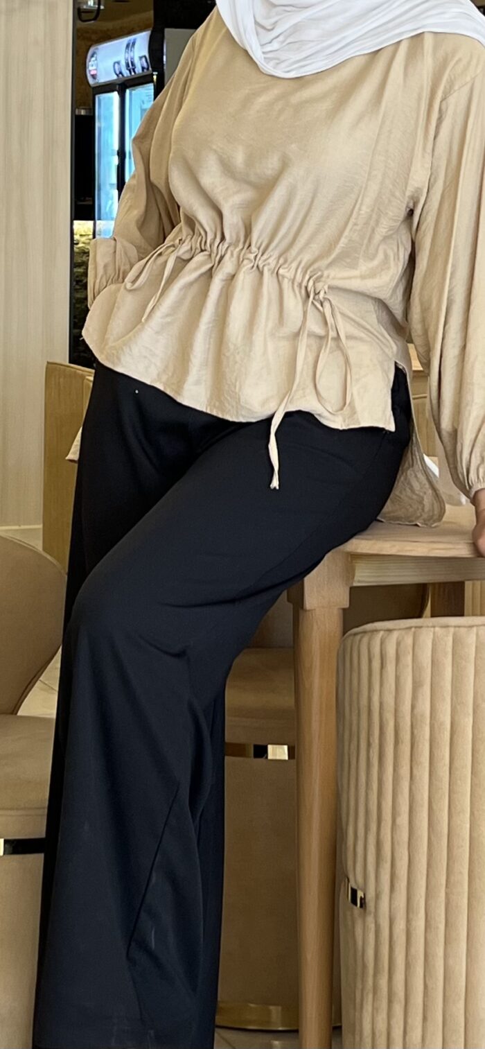 ⁦بلوزة كتان رباط في الوسط⁩ - الصورة ⁦7⁩