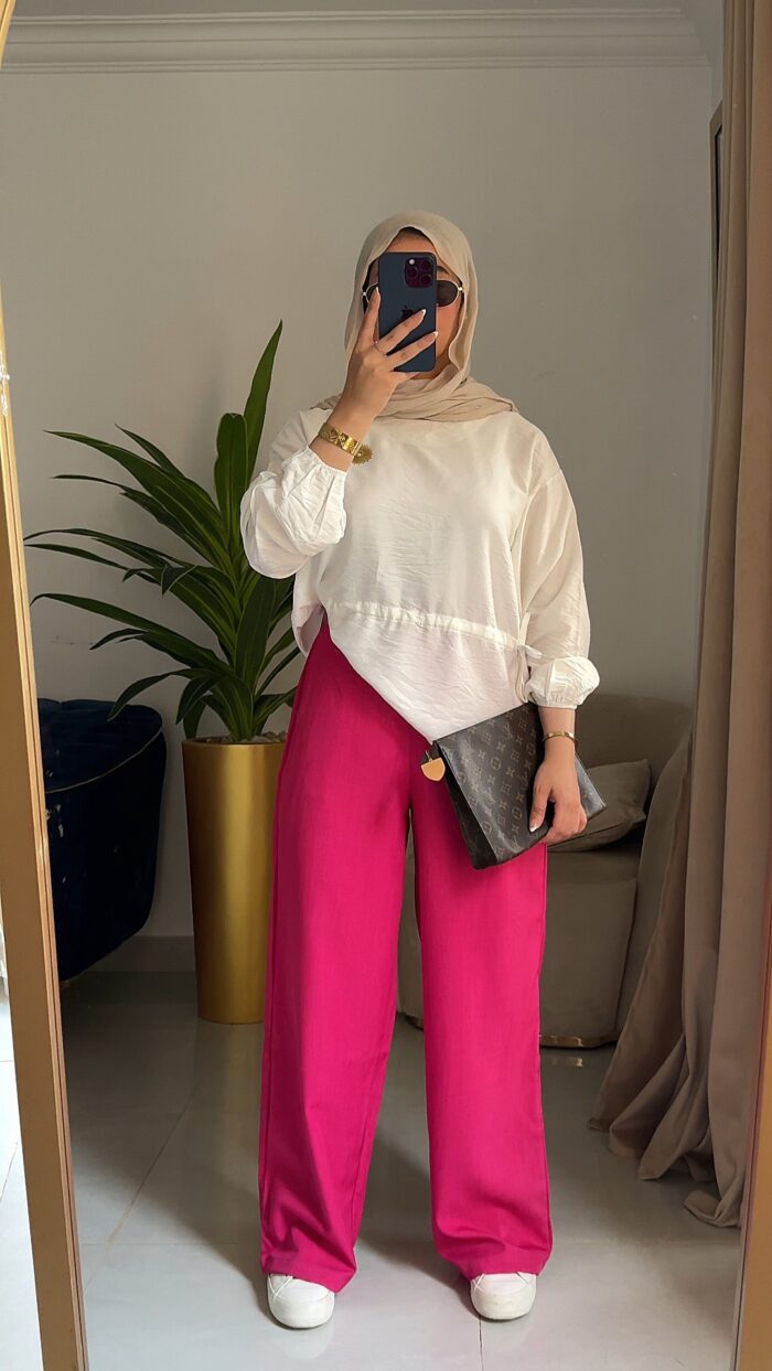 ⁦بنطلون كريب رباط في الوسط⁩ - الصورة ⁦2⁩