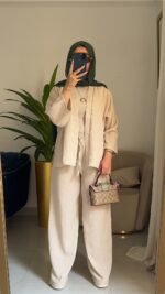 ⁦سيت كتان (كيمونو +بنطلون)⁩ - الصورة ⁦5⁩