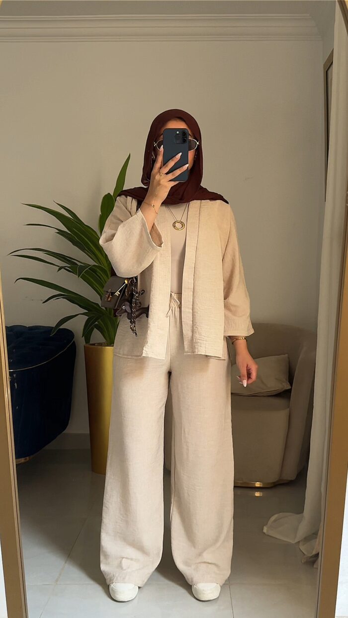 ⁦سيت كتان (كيمونو +بنطلون)⁩ - الصورة ⁦7⁩