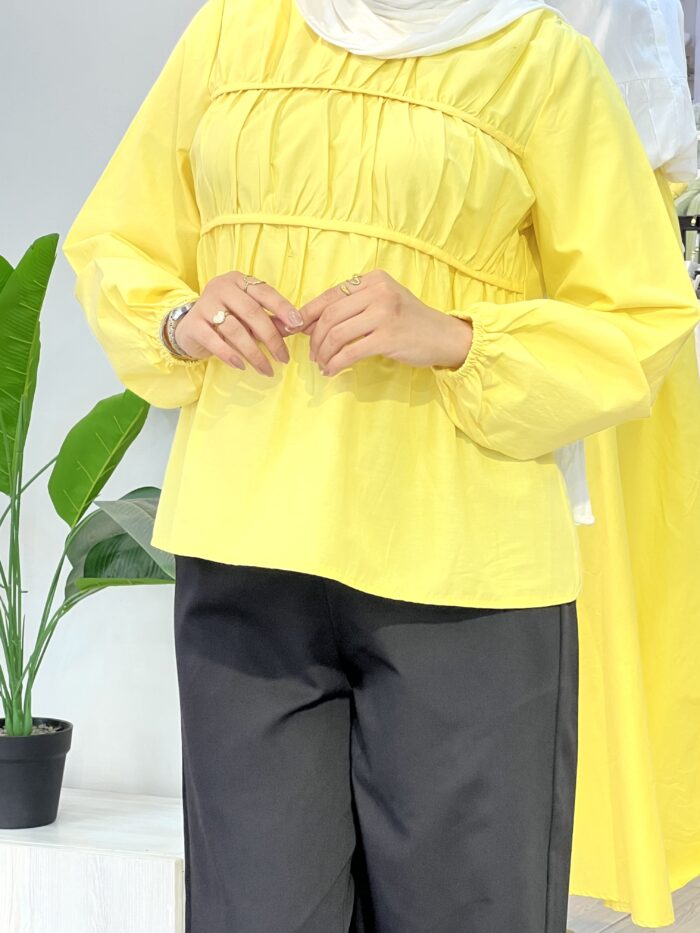 ⁦بلوزة قطن كسرات في الصدر⁩ - الصورة ⁦5⁩