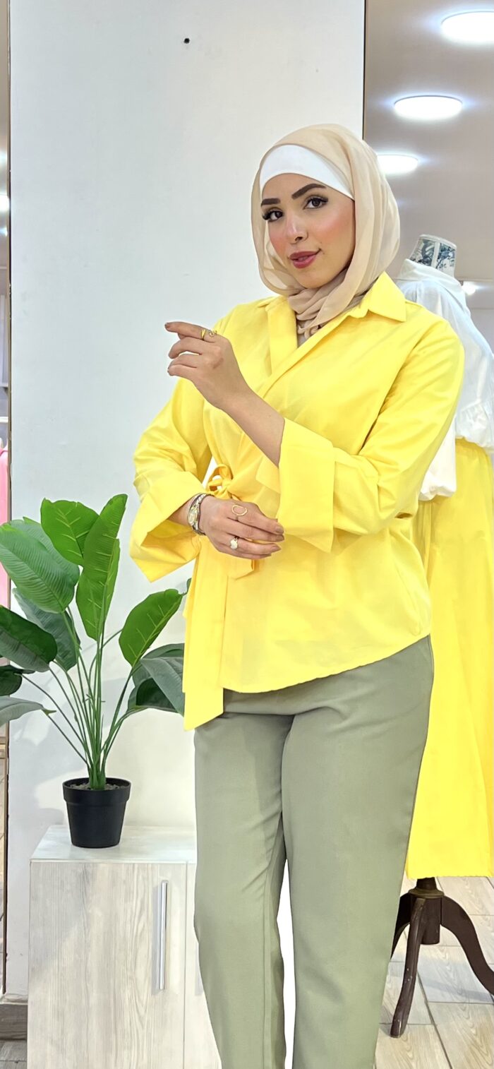 ⁦بلوزة كروازيه قطن⁩ - الصورة ⁦6⁩